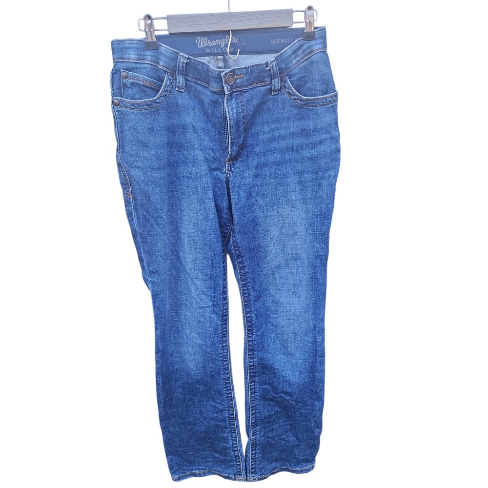 Wrangler Willow Mid Rise Riding Jeans Medium Wash Bootcut 10WRW60LE Size 13 x 34